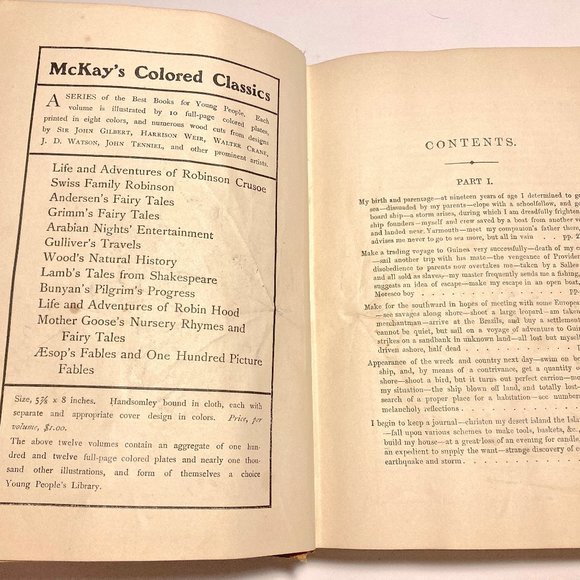ANTIQUE: “Robinson Crusoe” by Daniel DeFoe, 1920 - Picture 4 of 10